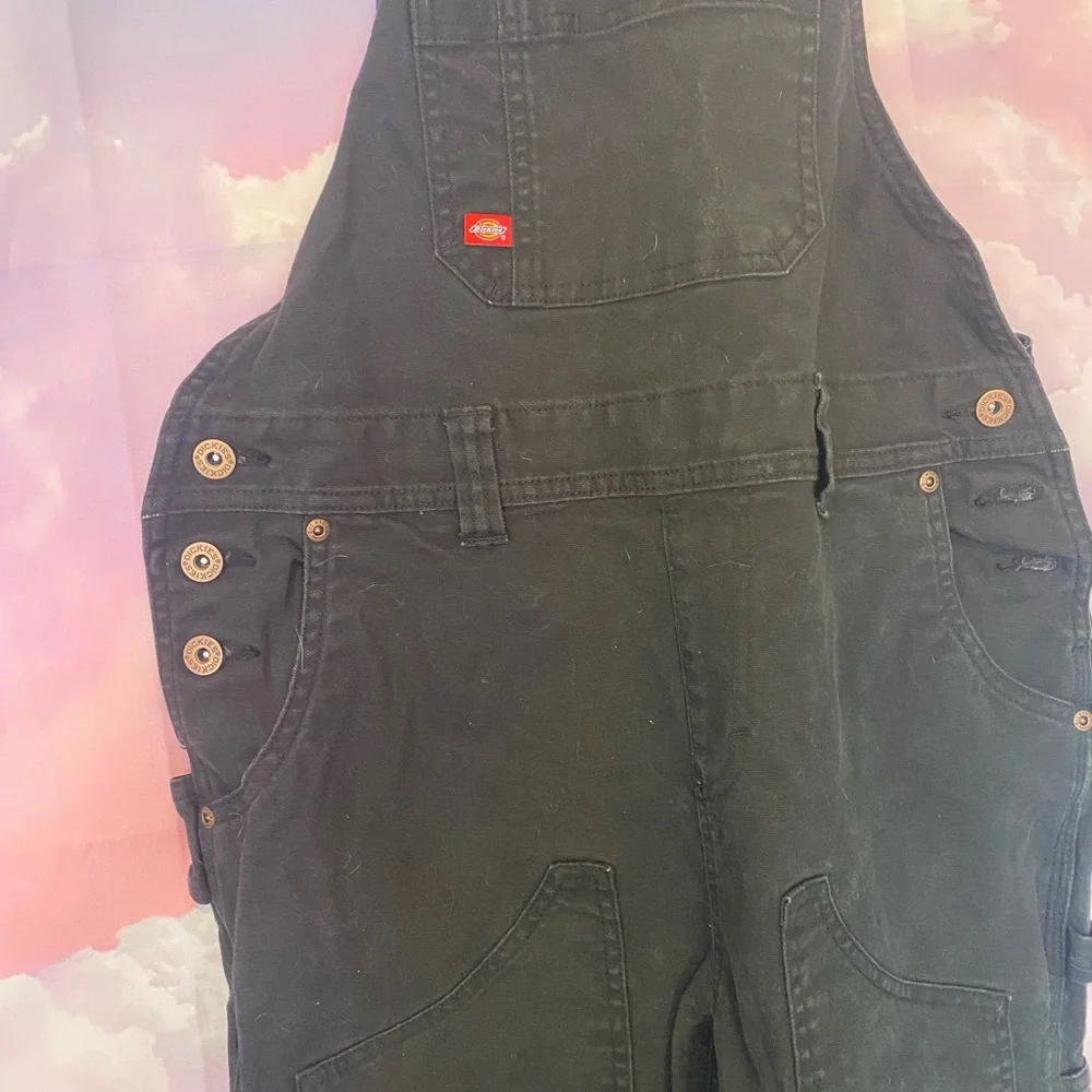 Dickies XS black DOUBLE KNEE denim workwear overalls - Picture 2 of 5